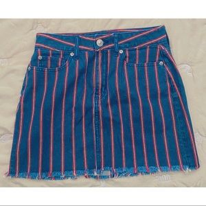 American Eagle Striped Denim Skirt.